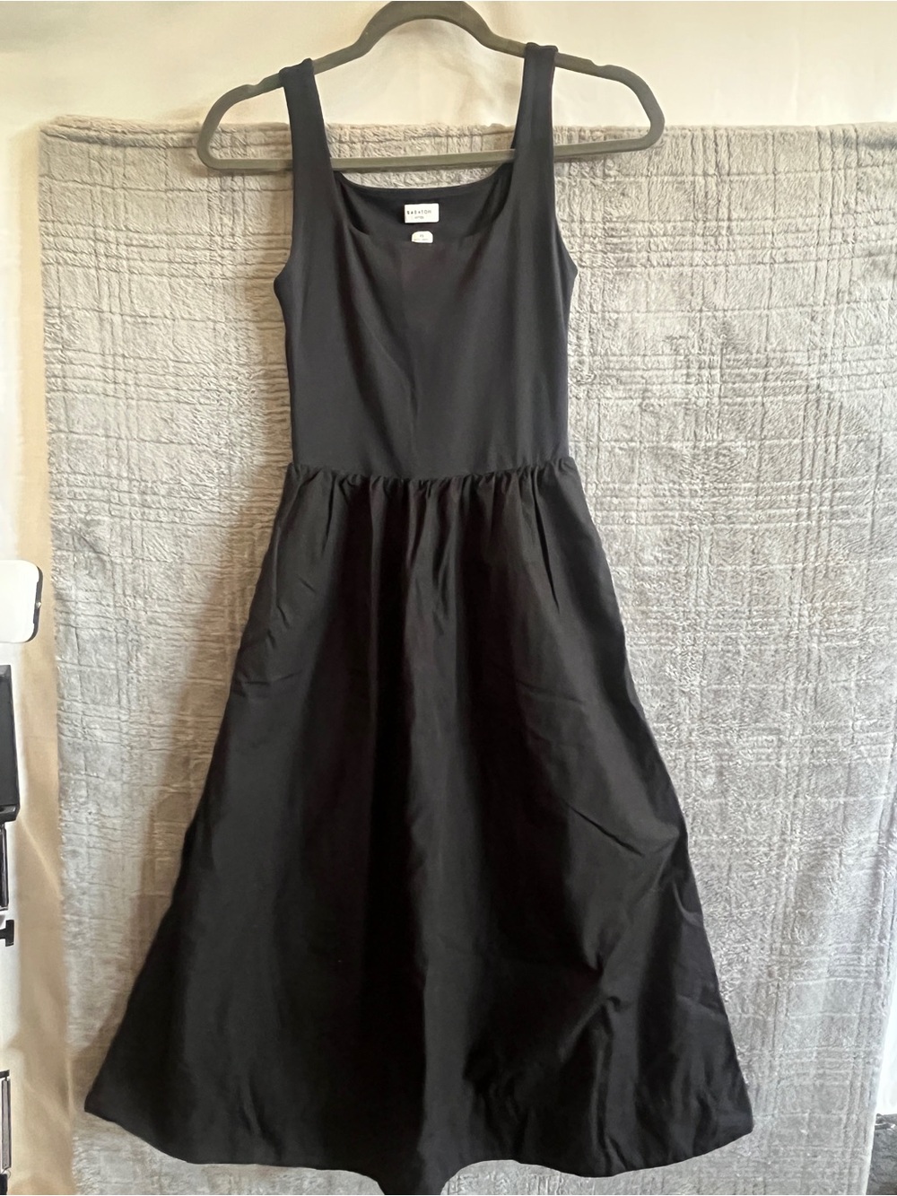 Aritzia Black Tank-Style Maxi Dress with Flared Skirt